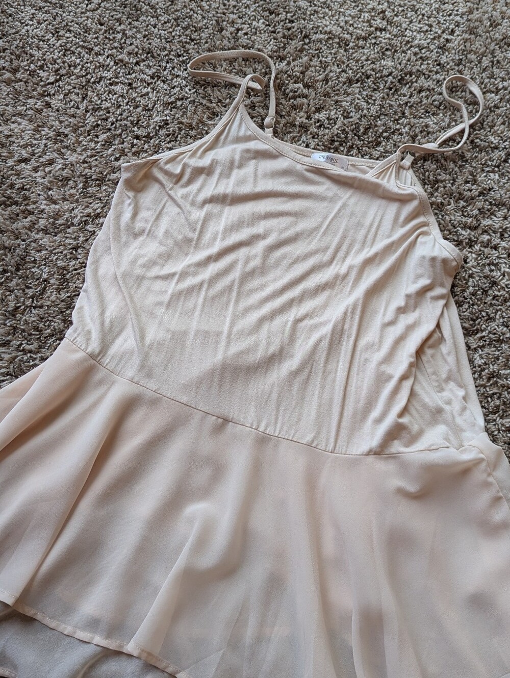 Light Beige Spaghetti Strap Flowy Tank